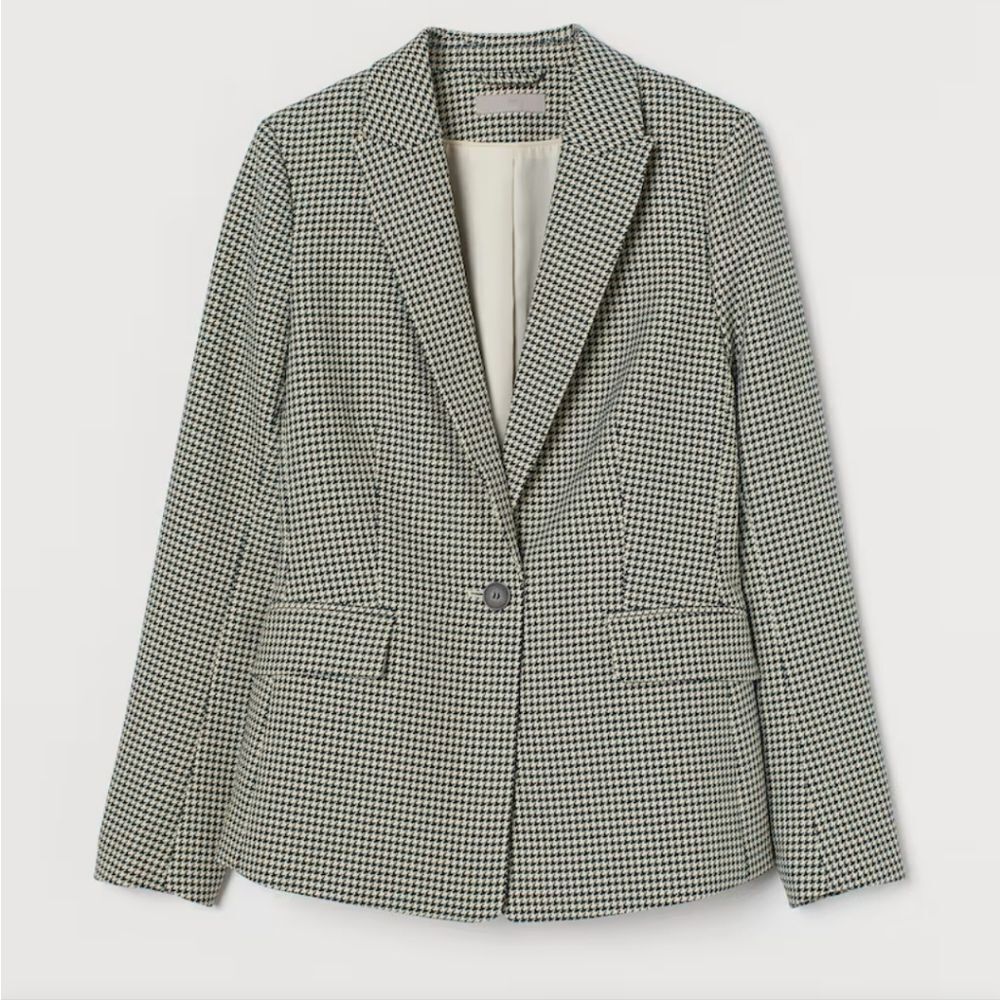 H&M Black and White Checkered Blazer